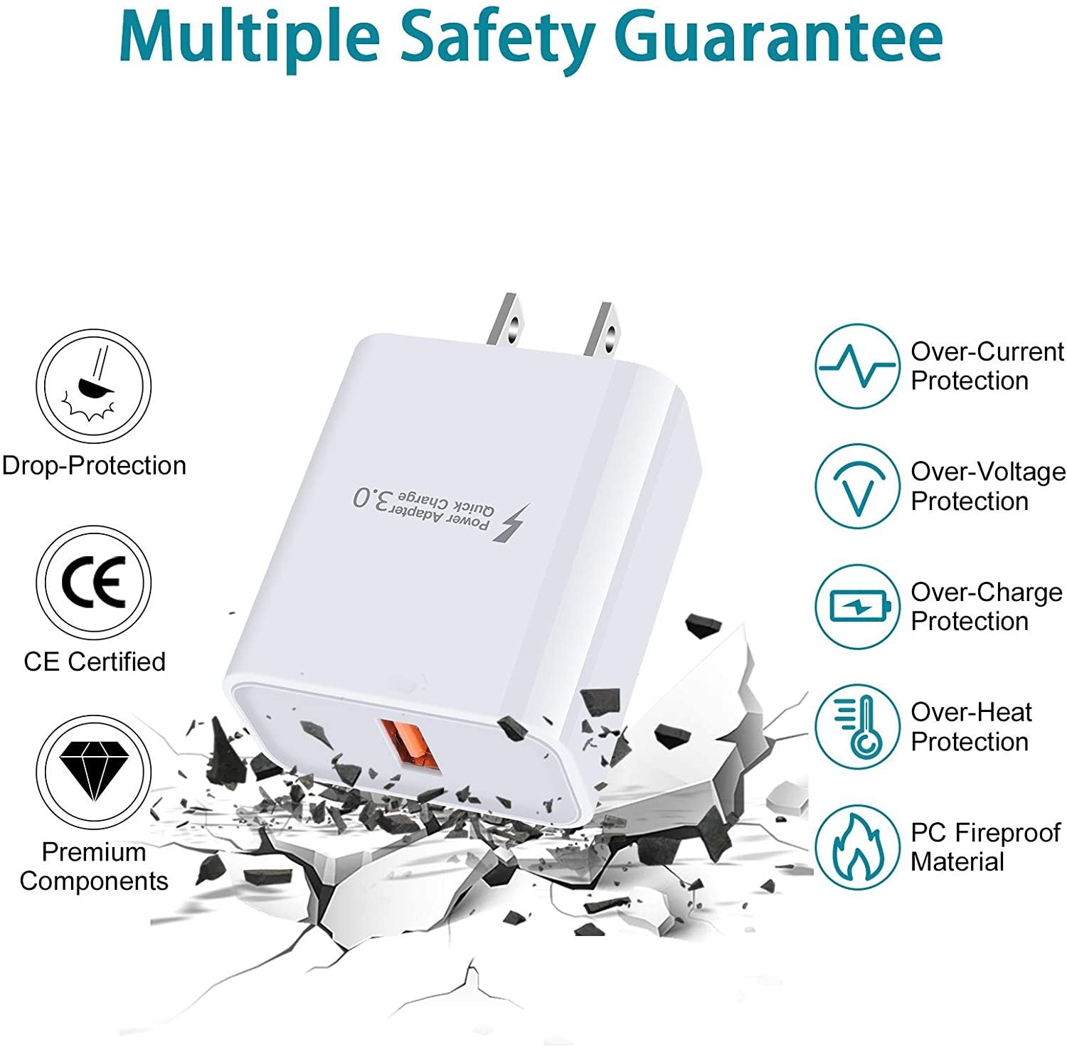 3.0 Quick Charger - 18W 3Amp USB Wall Charger
